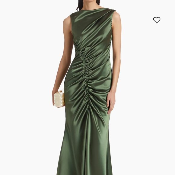 Amsale Ruched satin Gown - Picture 2 of 3